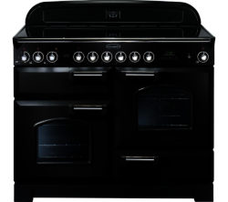 RANGEMASTER  Classic Deluxe 110 Electric Ceramic Range Cooker - Black & Chrome